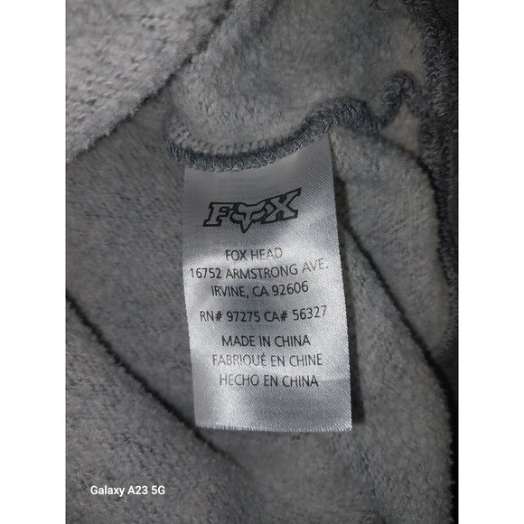 Fox Racing Men's XL Gray and Red Raglan Sleeve Hoodie with Fox Racing Logo's - Picture 7 of 8